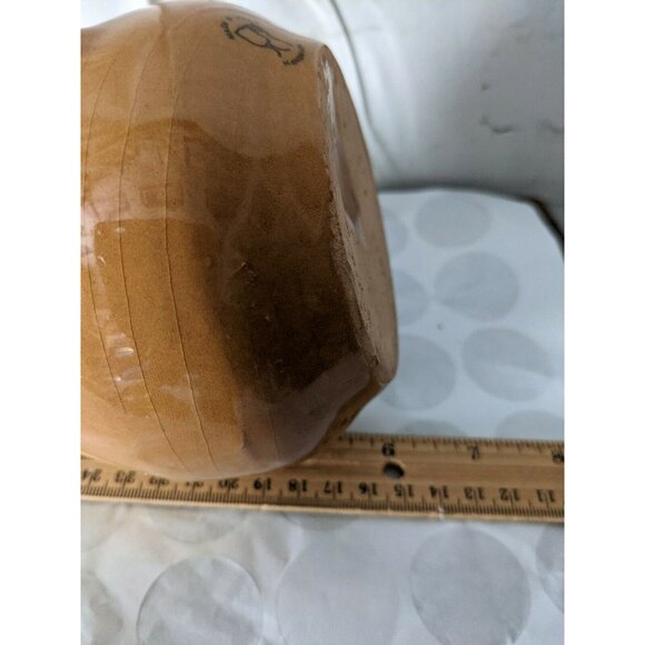 Hand-Painted Ceramic Olive Oil Decanter Pitcher Rust & Yellow With Olive Design - Picture 8 of 8